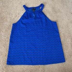 Aqua Blue Chevron Tank sz XS